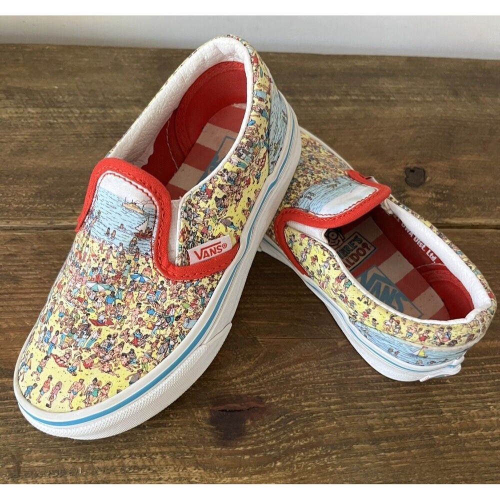 Vans Where's Waldo? Classic Slip-On KIDS SIZE 11.5-Beach Scene